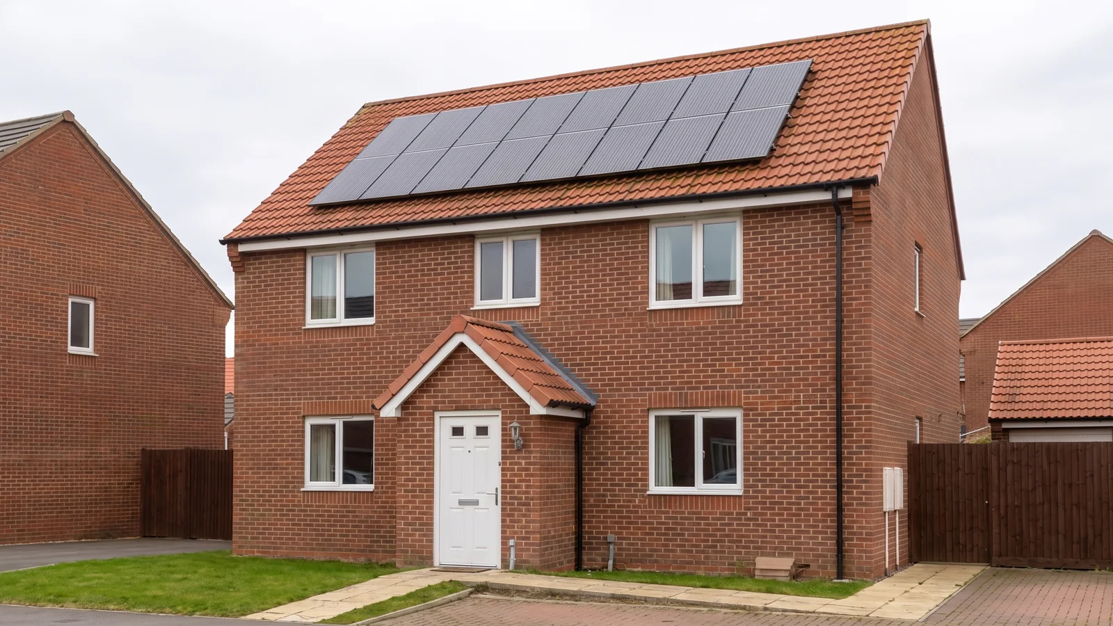 On-roof solar - panels mounted on rails above the tiles