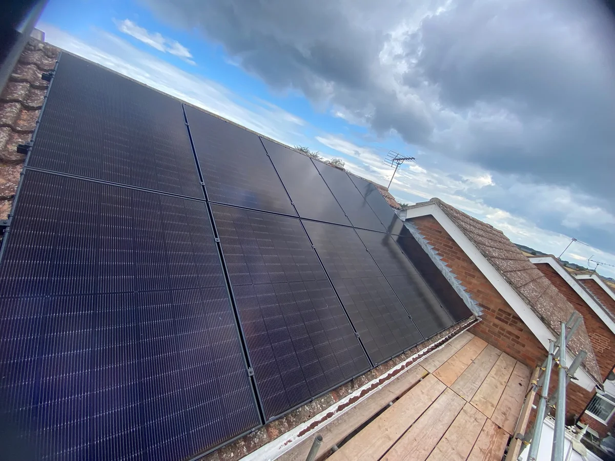 Solar panels installed on a Norfolk roof