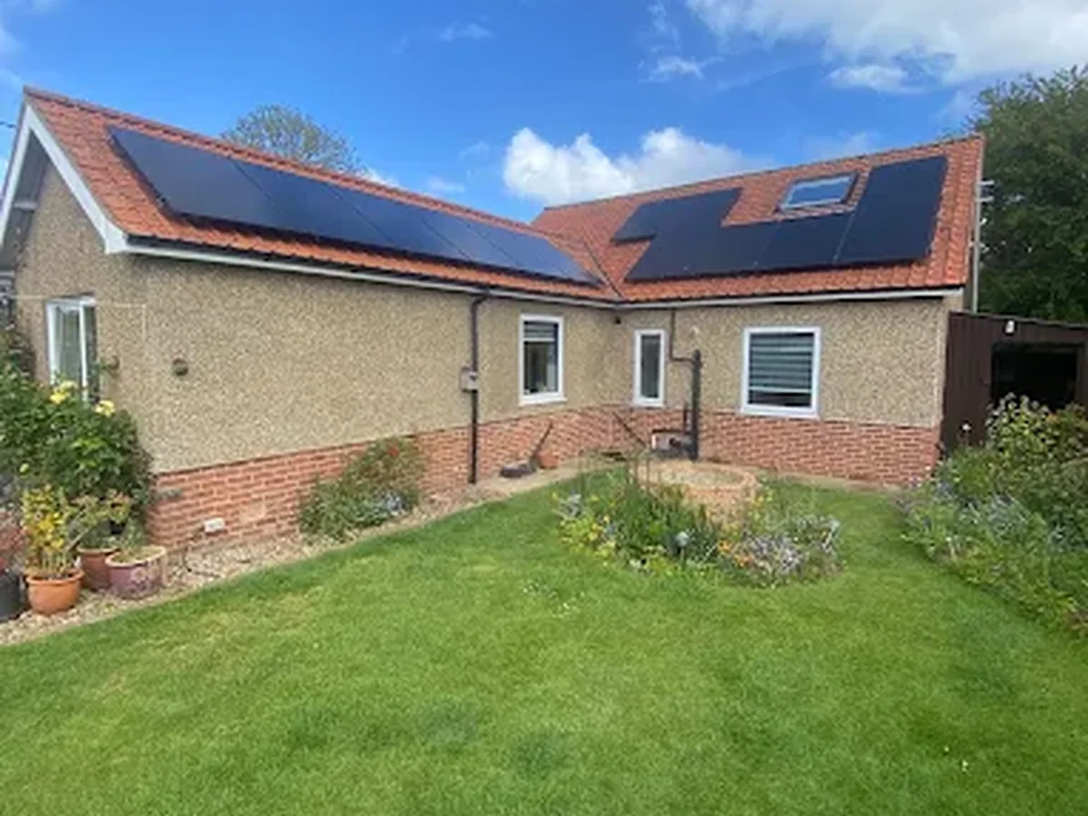Completed solar installation on a Norfolk home