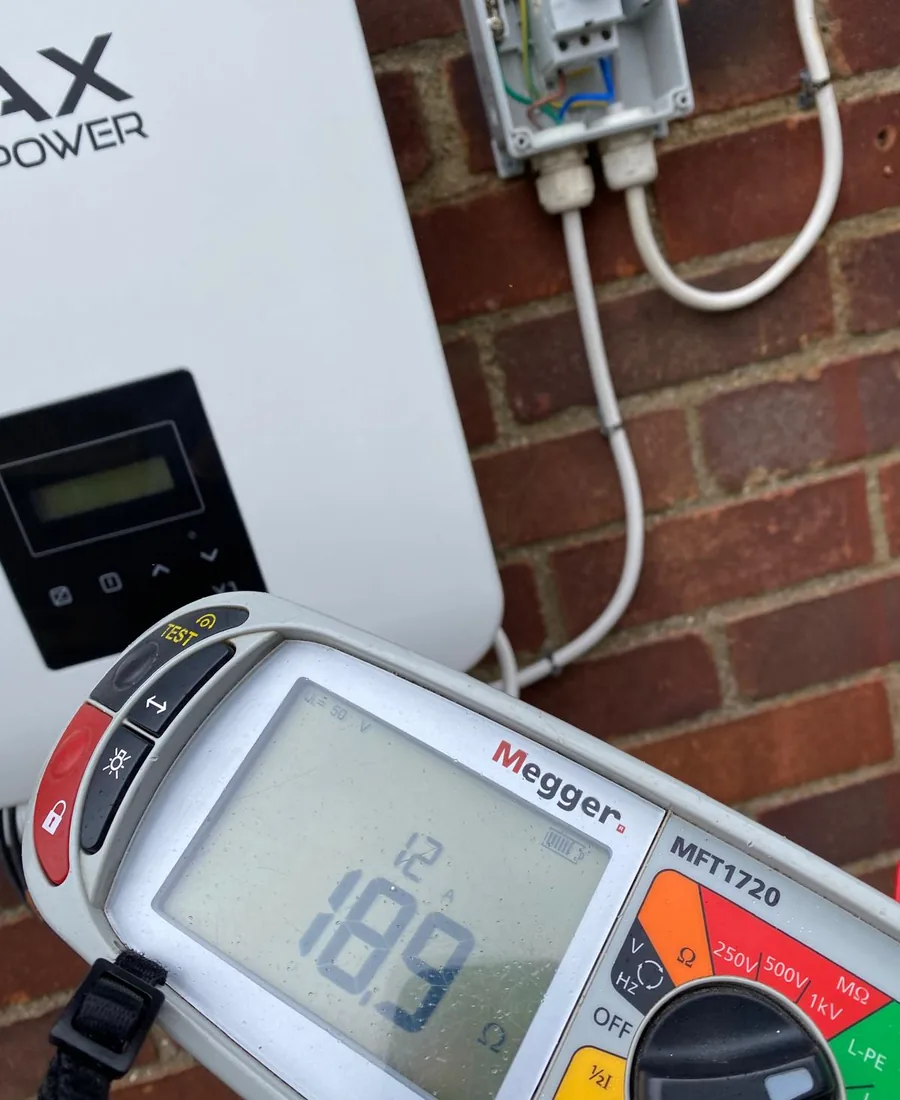 Testing a SolaX solar inverter with a Megger multifunction tester